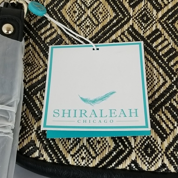 *NWT* SHIRALEAH Black & Tan Straw Zip Clutch - Picture 6 of 6